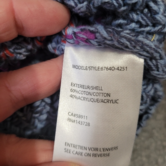 TRIBAL JEANS colourful chunky knit turtleneck sweater size XL - Picture 4 of 5